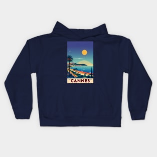 A Vintage Travel Art of Cannes - France Kids Hoodie